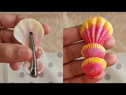 DIY Hair Clip Using Sea Shells ll How To Paint Shells ll DIY Mermaid Shell Hairclip Hair Accessories Made with Seashells: Elegant Coastal Ideas to Make and Wear hqdefault