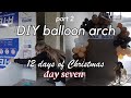 Making a diy balloon arch photo backdrop  1st birt.ay party prep part 2