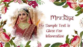 Elegant Floral Wedding Invitation | Bride Groom Frame | Edius 8+ Video Template India #weddingedit screenshot 1