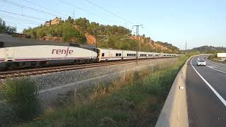 Tren hotel Barcelona-Galicia a su paso por Castellbisbal. Fecha 2019