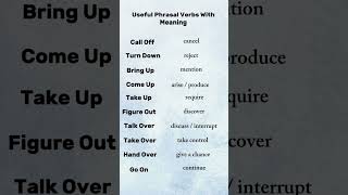 10 Useful Phrasal Verbs with Meanings | Improve Your English Fast! #shorts