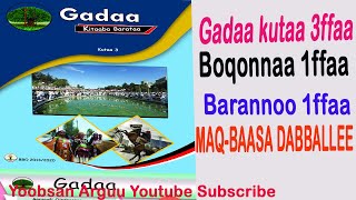 Gadaa Kutaa 3Ffaa Boqonnaa 1Ffaa,Maq-Baasii Dabballee.