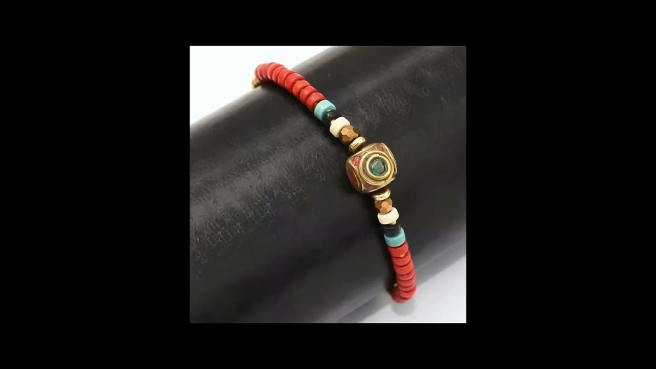 Tibetan Bell Turquoise Bracelet | Spiritual Boho Jewelry for Protection & Inner Peace 