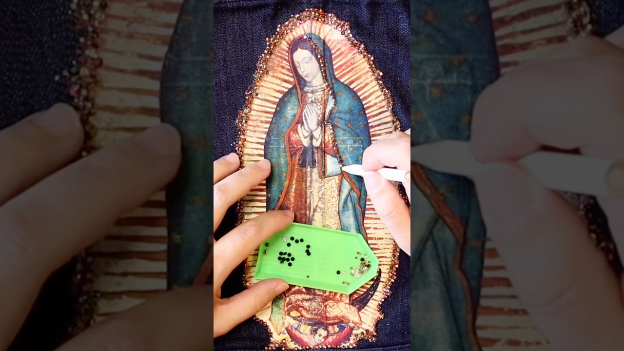 I Bedazzled Our Lady of Guadalupe On My Jean Jacket #catholic #catholiccraft