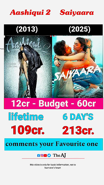 SAIYAARA 🆚 AASHIQUI 2 #SHORTS #THEAJ #VIREL #SAIYAARA6DAYCOLLECTION #SAIYAARA VS #AASHIQUI2