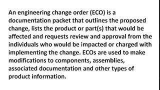 What is an engineering change order