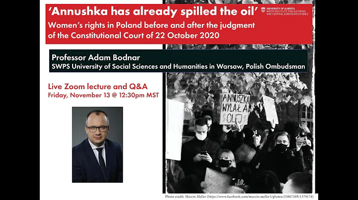 Zoom lecture and Q&A session with Polish Human Rights Commissioner, Adam Bodnar