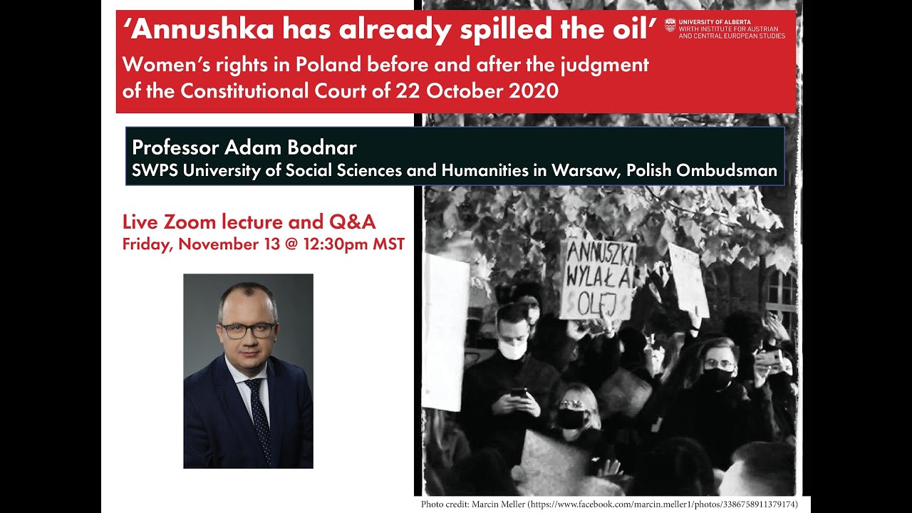 Lecture And Q Amp A With Professor Adam Bodnar Wirth Institute For Austrian And Central European Studies