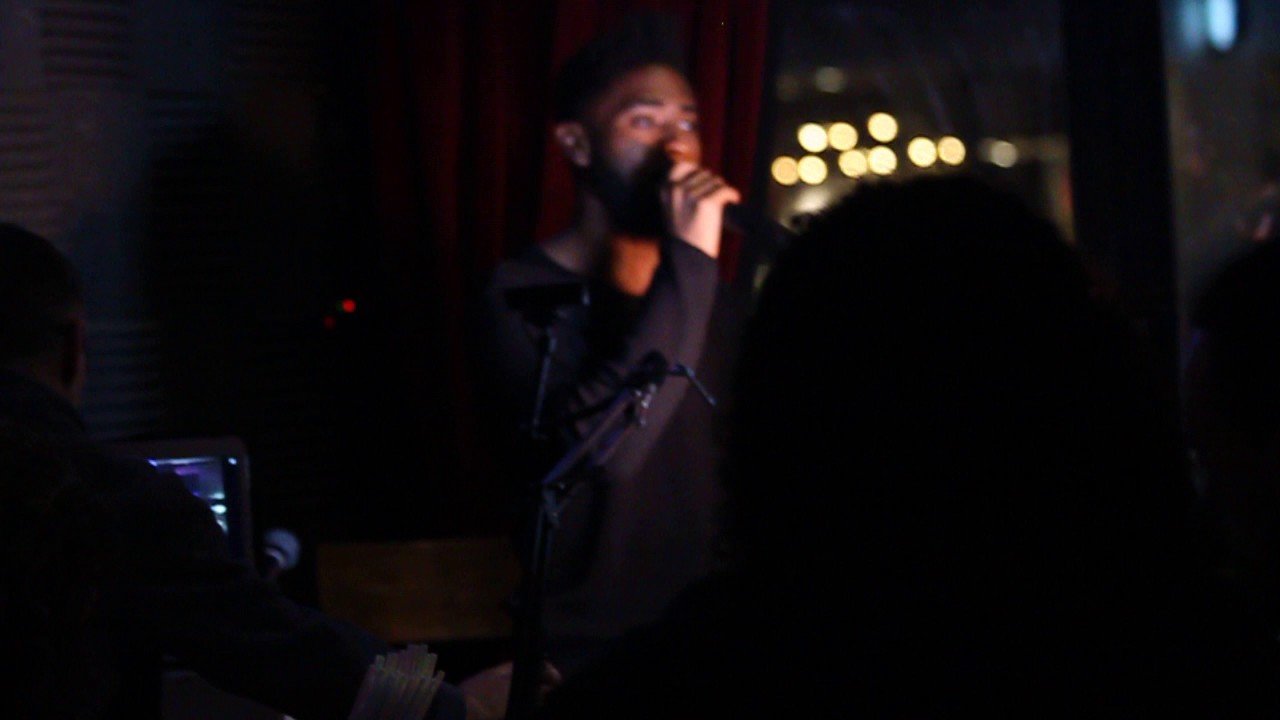 Joel McGill does a special song @OneMicNite™ @LiveOnAirBk