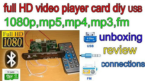 Full HD video player card diy.. Unboxing and review.. Mp5, mp4, mp3, Bluetooth, USB, FM.