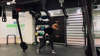 Single-arm Kettlebell Row in a split stance