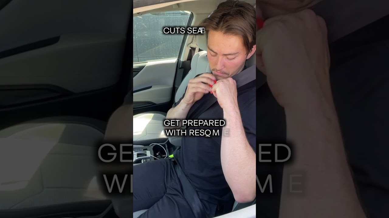 Don't get TRAPPED in your car! Be prepared with resqme®, seat belt cutter and window breaker 