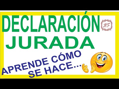 Vídeo: Com Elaborar Una Declaració Per A Una Persona