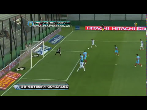 Gol de González. Arsenal 0 - Belgrano 2. Fecha 18. Torneo Inicial 2013. Fútbol Para Todos