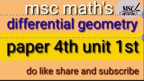 MSc maths previous।। differential geometry class। शेखावाटी यूनिवर्सिटी।।