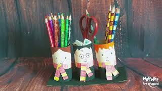 DIY Pot à crayons Harry Potter avec rouleaux de papier | Activité créative pour enfants