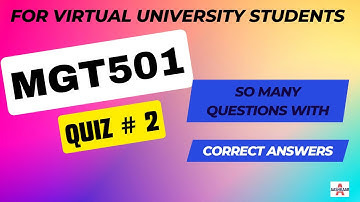 MGT501 QUIZ 2 SOLUTION LECTURE # 13 - 18(Pre Midterm) | MGT501 QUIZ # 2 | MGT501 QUIZ NO. 2