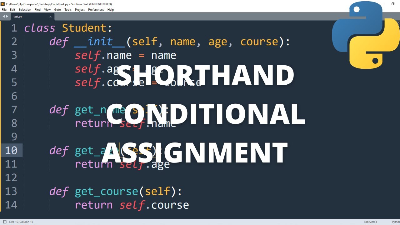 python shorthand variable assignment