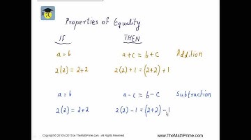 Properties of Equality 1 of 2   Addition, Subtraction