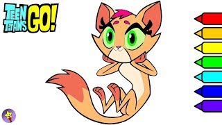 Teen Titans Go Coloring Book Starfire Coloring Page Teen Titans Go Starfire Transformed Into Cat