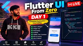 Flutter UI From Zero 🚀 Day 1 | Learn Widgets by Hand | No AI, Live Coding