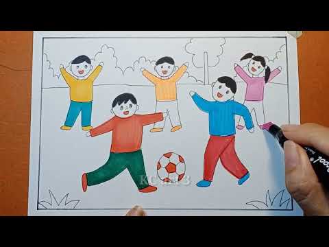 Video Vẽ đá bóng -Vẽ trò chơi dân gian | Vẽ cuộc sống quanh... - youtube