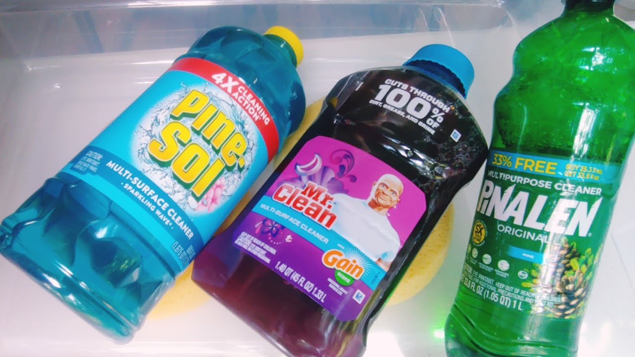 Sparkling Wave Pine-Sol💙 + Mr Clean Gain Moonlight Breeze 💜 - YouTube