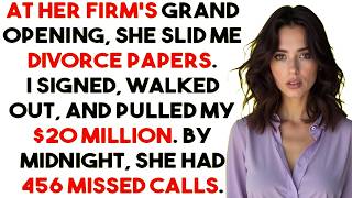Full She handed me divorce papers at launch. I signed—then pulled $20M. By midnight: 456 calls. News