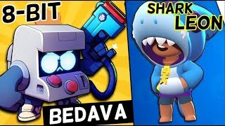 Yeni Bedava Karakter 8-Bi̇t Ve Köpekbaliği Leon Yeni Güncelleme Brawl Stars