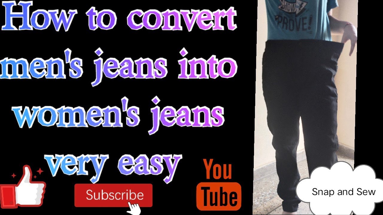 How to convert men's jeans into women's jeans very easy at home YouTube