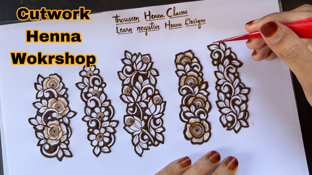 Advance Henna Classes | Learn different Beautiful Negative Filled Henna Designs | cutwork Henna