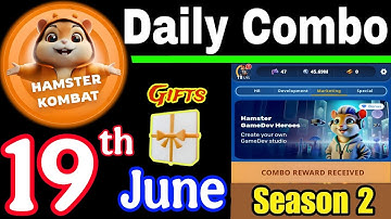 Hamster Kombat GameDev Heroes 🎮| 19 June Daily Combo 🧩 Season 2