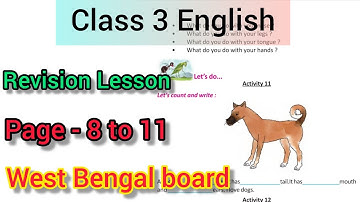 class 3... Butterfly...English... Revision Lesson...8 to 11 page...Activity 10 to 15