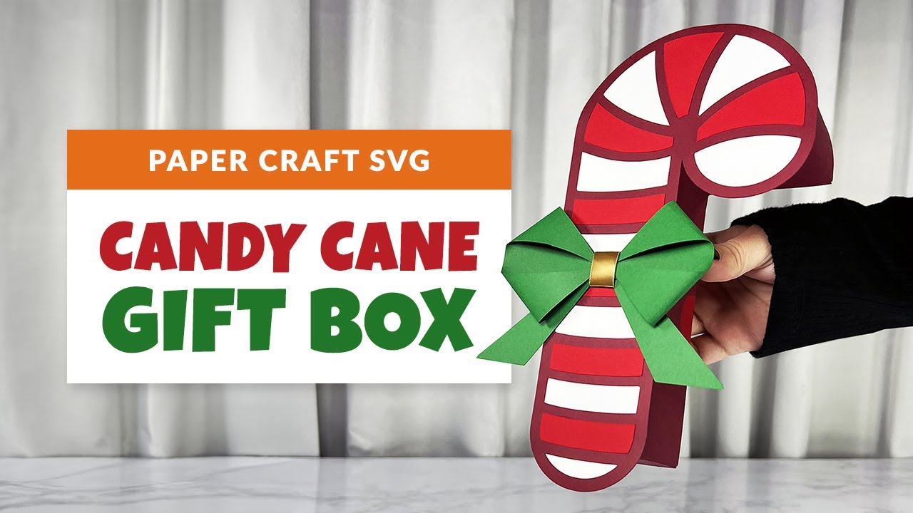 Paper Candy Cane Gift Box | DIY 3D Holiday Craft