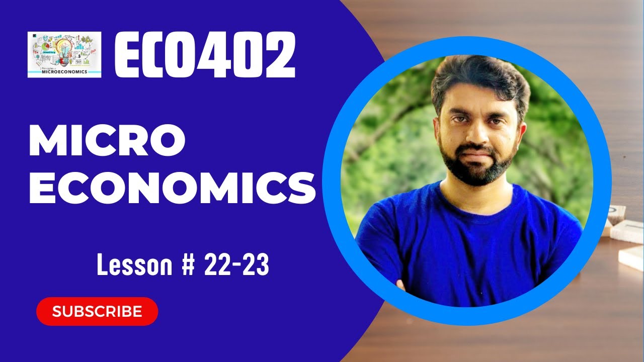 ECO402 Lesson 22 - 23: Perfectly Competitive Markets || Microeconomics || Short Lecture