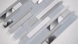 Harlow Interlocking 8mm Gray Glass Wall Tile - 101415239