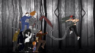 ChainsawMan Vs Tyrant Mr X ,Jason ,Meachel ,It PennyWise,Jiff ,Ghost Face,Chucky,Freddy Krueger