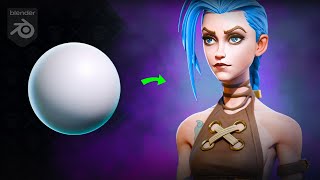 Sculpting Jinx in Blender | 2 minute timelapse