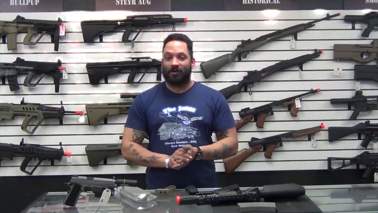 Carl shows off the new Airsoft Arena rental guns! YouTube
