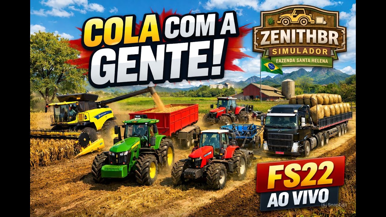 COLA COM A GENTE! 🚜🔥 Mutirão Multiplayer NA FAZENDA SANTA HELENA | FS22 AO VIVO