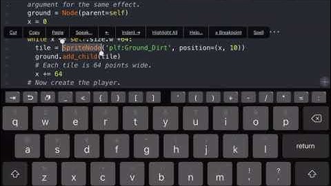 Making a game with pythonista on ipad