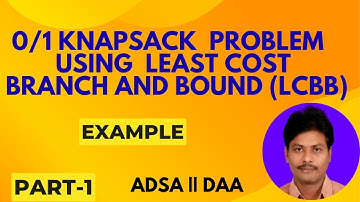0/1 Knapsack Problem using Least Cost Branch and Bound (LCBB) || 0/1 Knapsack Problem || ADS || DAA