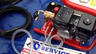 HONDA PETROL GX160 5 5HP PRESSURE QWASHER SETTING UP AND RUNNING 150 BAR 11LTRS