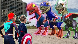 TEAM SPIDER-MAN vs BAD GUY TEAM | Protect The Spider Dinosaur From The Bad Guys 2 ( Live Action )