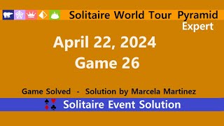 Solitaire World Tour Game #26 | April 22, 2024 Event | Pyramid Expert screenshot 1