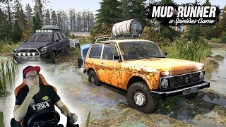 КТО СМОЖЕТ ДОЕХАТЬ ДО ДАЧИ ПО БОЛОТУ? НИВА ИЛИ VOLVO XC90! SpinTires: MudRunner