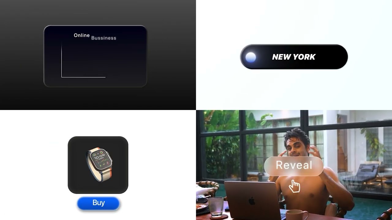 4 screen ui animations