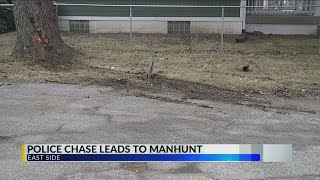 IMPD: Pursuit of stolen vehicle led to manhunt on east side