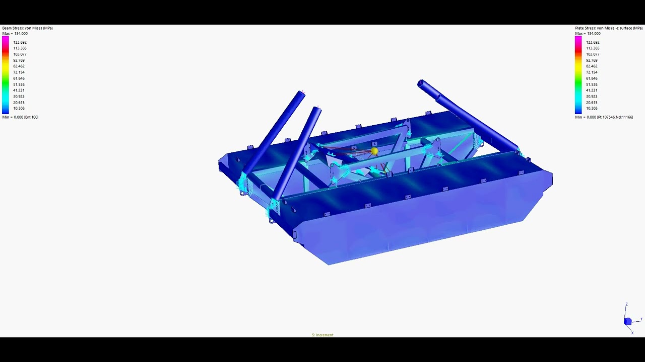 FE simulation of the lifting case for a pontoon