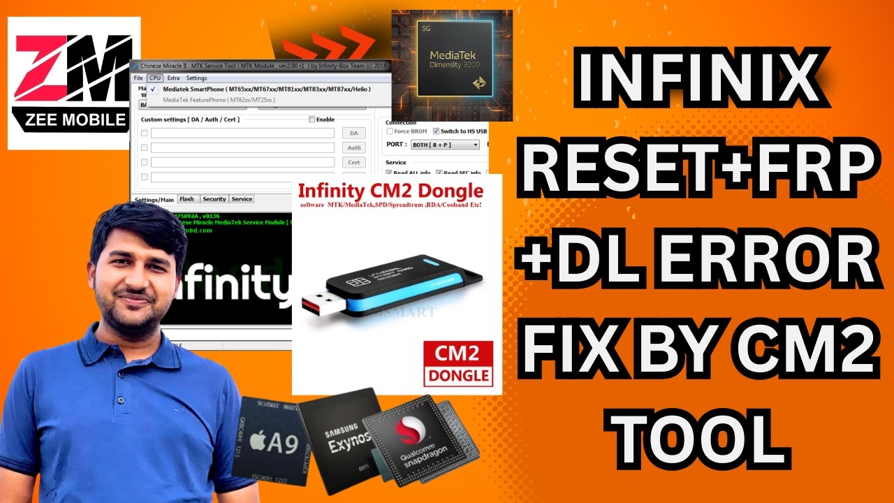INFINIX RESET+FRP+DL ERROR FIX BY CM2 TOOL